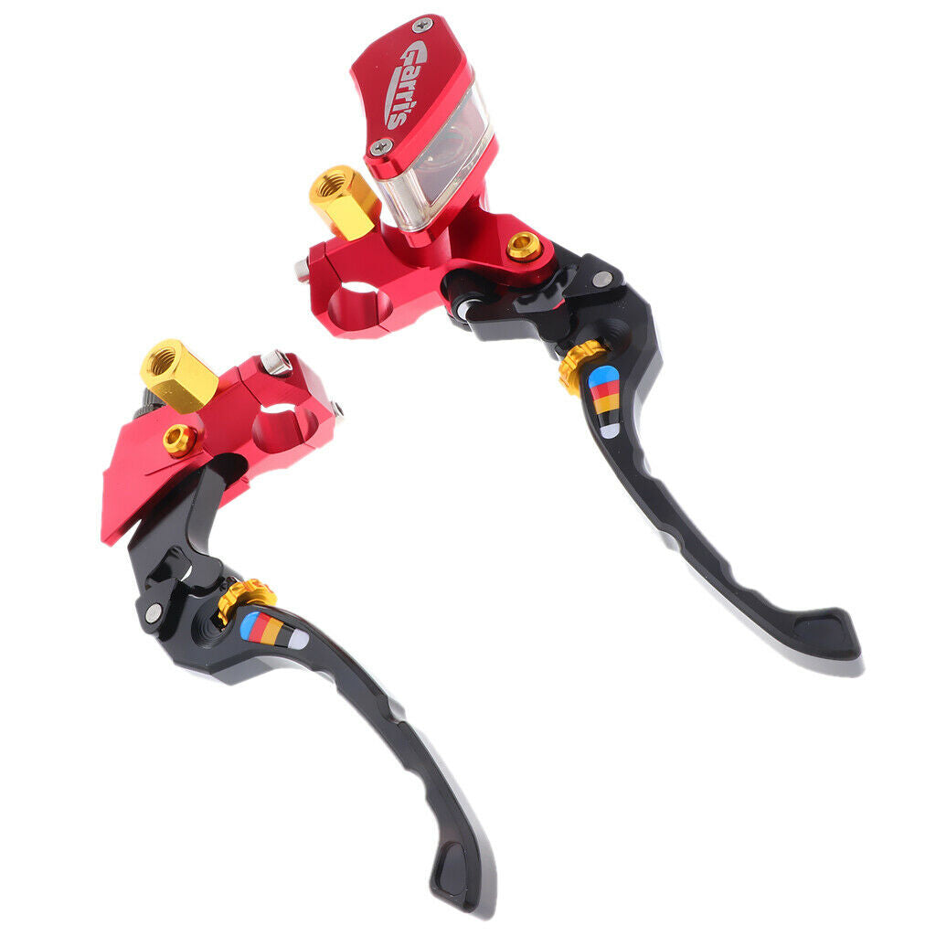 Foldable Motorcycle Brake Clutch Levers  Red