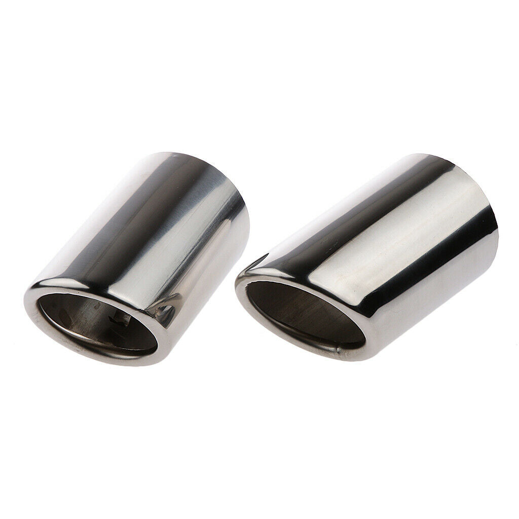Pair Chrome Replacement Car Exhaust Muffler Tip 76mm for AUDI A4 B8 Q5 1.8T