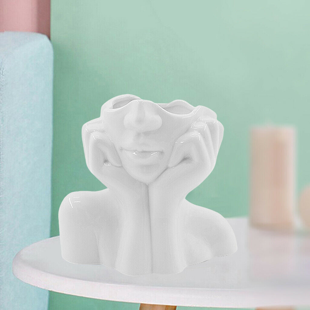 Girl Form Head Face Vase Head Shaped Vase Small Office Decor Party Gift