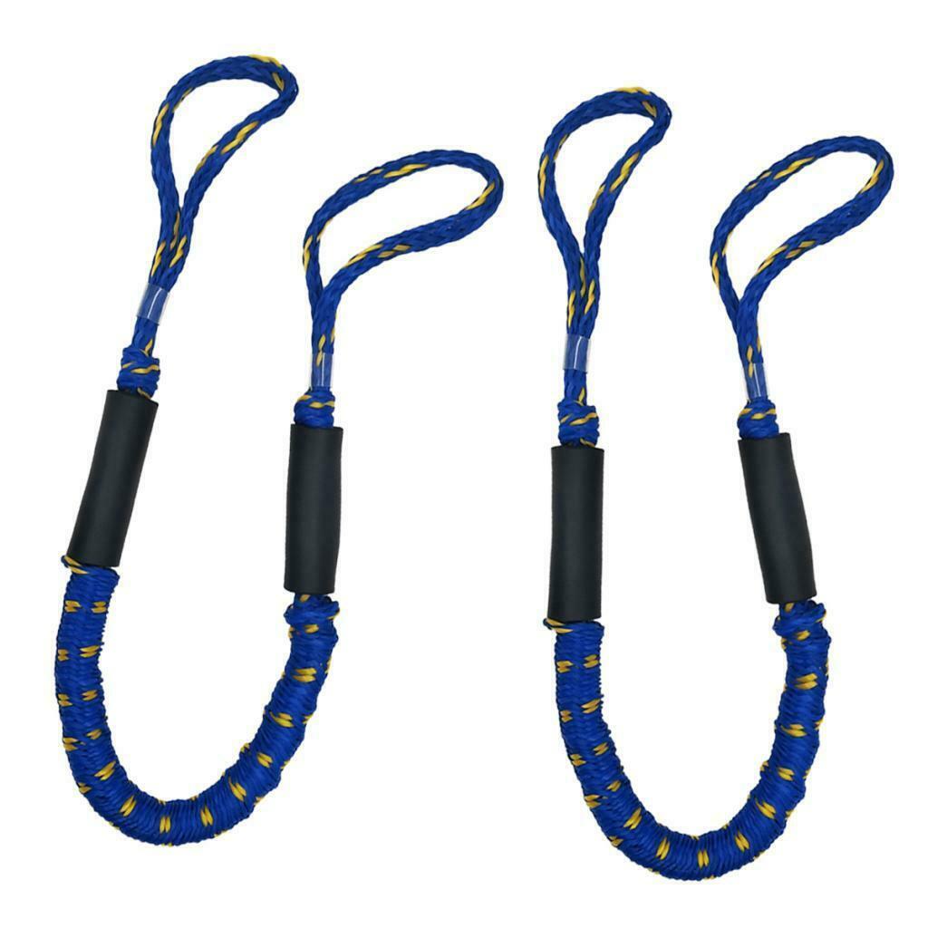 2x Bungee Dock Line 4 FT Marine Rope for Boat Jet Ski PWC Docks Blue 2