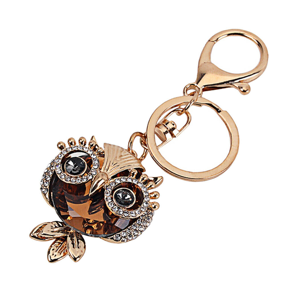 Rhinestone Owl Shape Chain Creative Bling Keychain Pendant Women Gifts