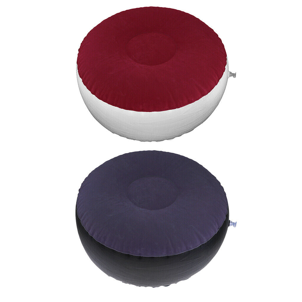 2Pcs Foldable Inflatable Stool Fishing Lounge Air Chair Footstool 24x13inch