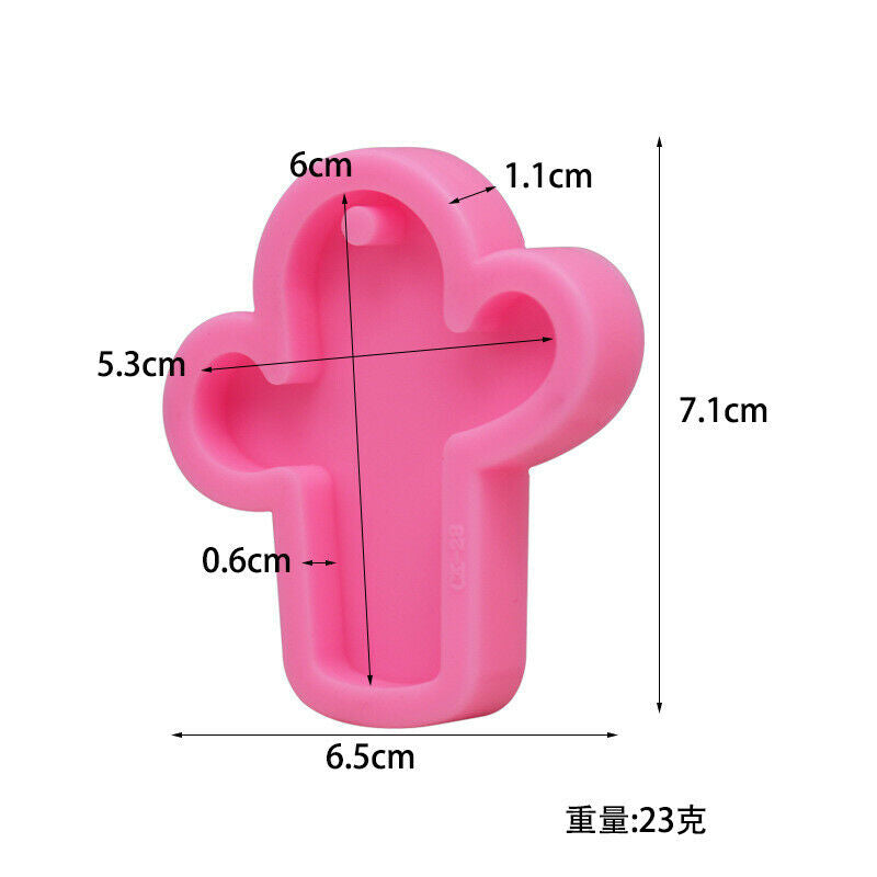 Cactus Silicone Mold DIY Keychain Pendant Jewelry Epoxy Crystal Casting Craft