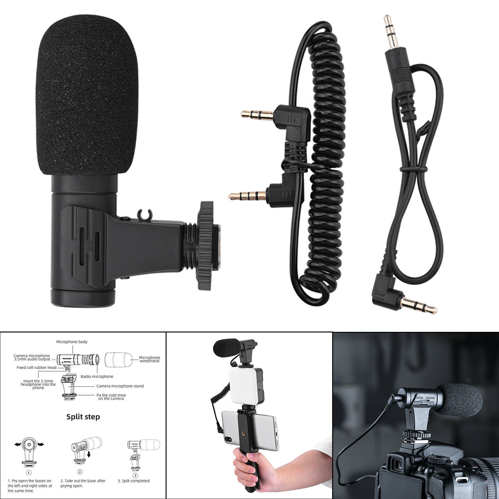 Camera Microphone Mini Universal Portable Video Mic for Presentations DSLR