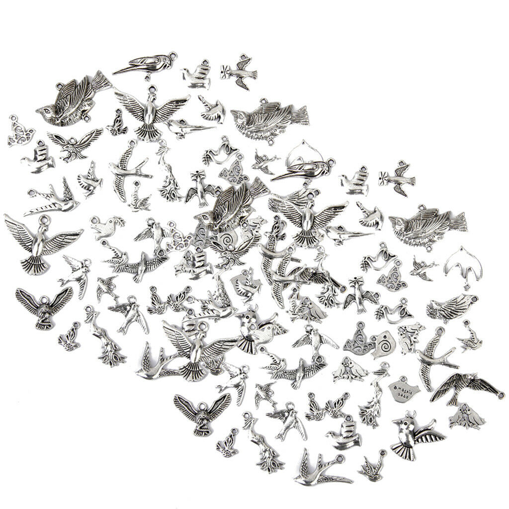 100 Pieces/ Lot Mixed Birds Pendant Charm DIY Multi Purpose Jewelry Findings