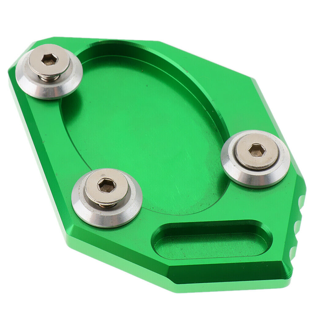 Motorcycle Kickstand Side Stand Extension Plate Pad for Kawasaki NINJA 300 Green