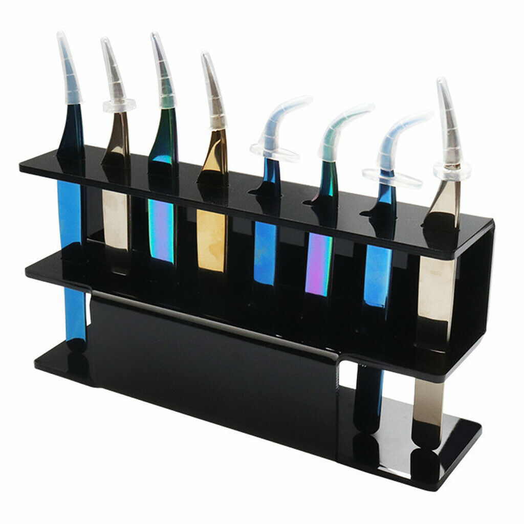 Set of 2 Tweezer Storage Holder Eyelash Extension Tweezers Acrylic Stand