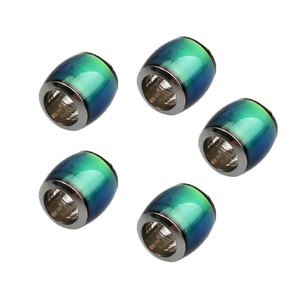 6 Pieces Color Change Mood Thermo Sensitive Barrel Spacer Beads Stainless Steel