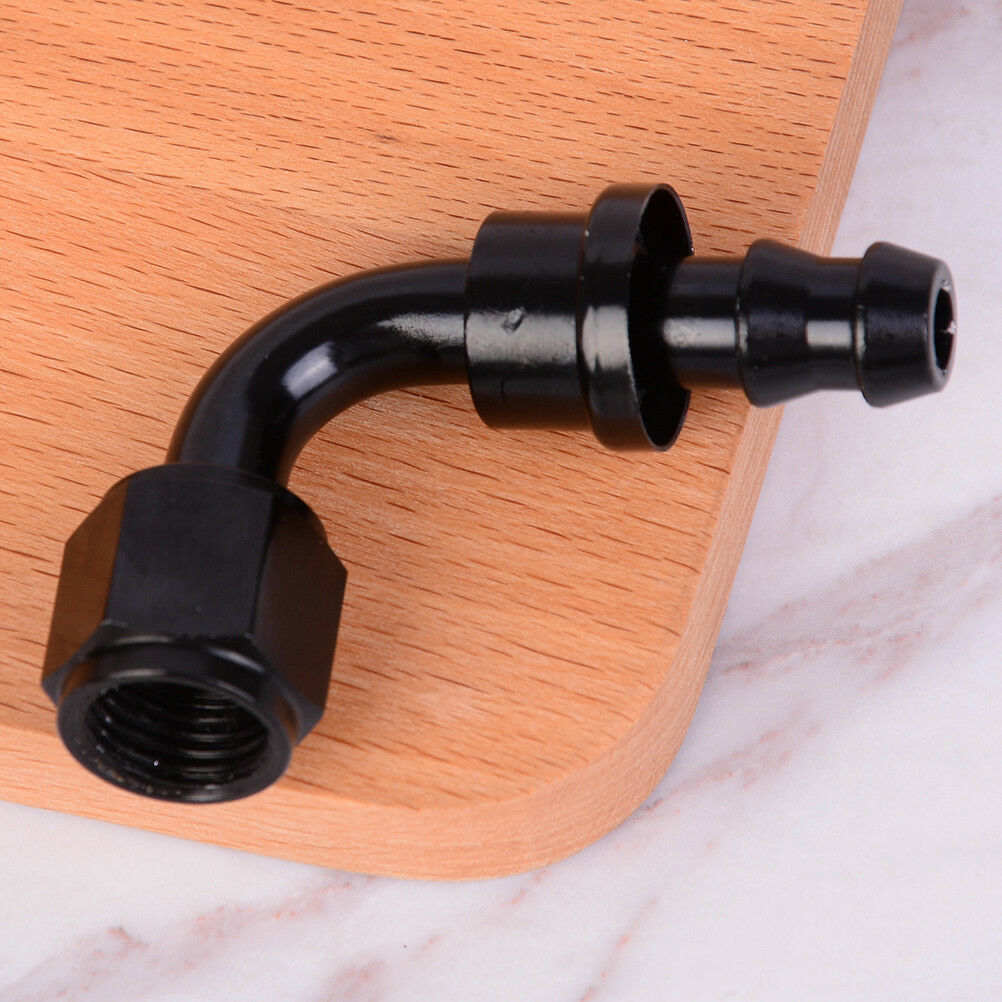 Black AN6 AN-6 90 degree push lock oil/fuel/gas line fittings hose adaptefwJ Kt