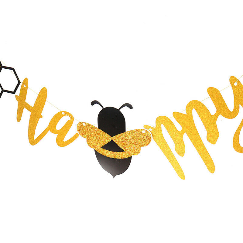 Happy Birthday Bee Banner Garland with Bee and Beehive Party Suppli.l8