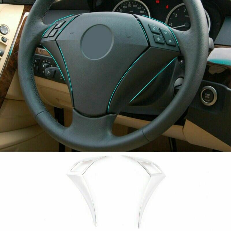 Car Styling Stee Wheel Button Decoration e Trim for - 5 Series E60 E61 2003-20F1