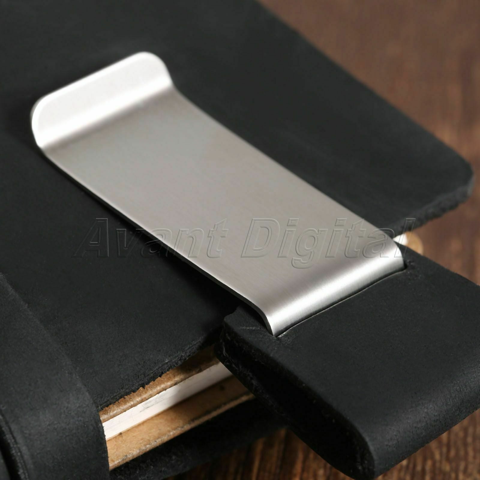 2 Set New Black Leather Pen Organizer Holder For Passport Notebook Diary Journal