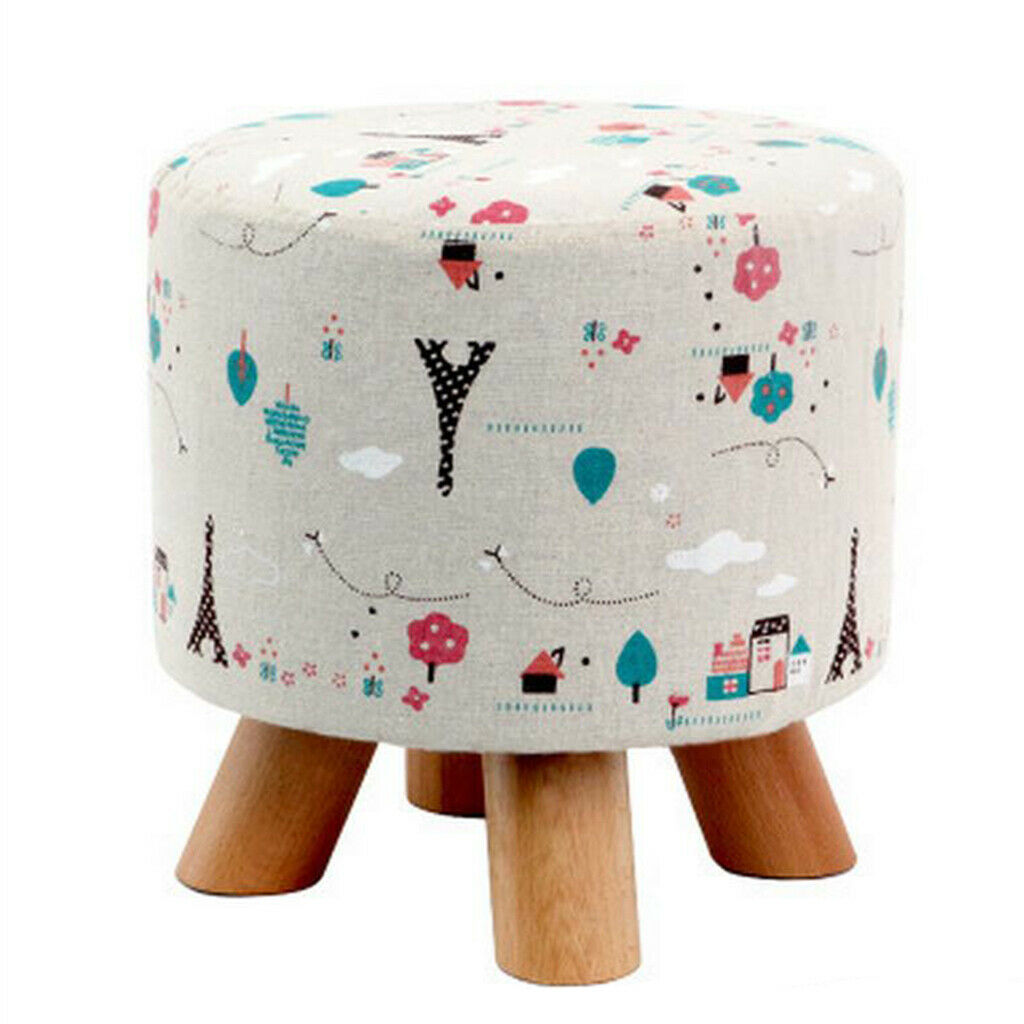 3 Pieces Cotton Decorative Round Wooden Stool Cover