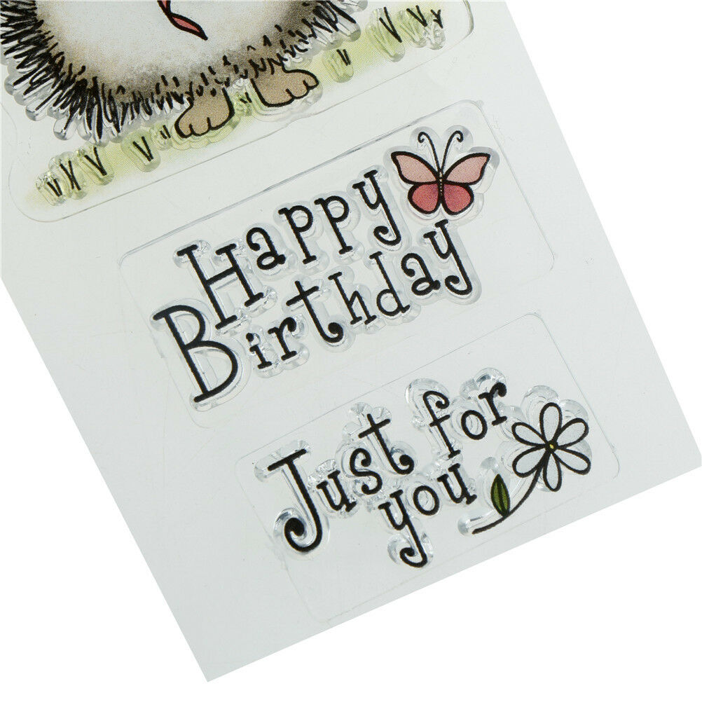 Hedgehog Happy Birthday Rubber Stamp Seal Scrapbooking Photo Album Dec.l8