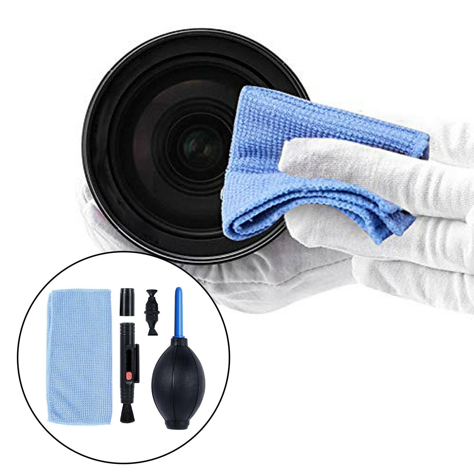 3 in 1 Camera Cleaning Kit Dust Pen/Blower/Cloth for LCD VCR Binocular Watch