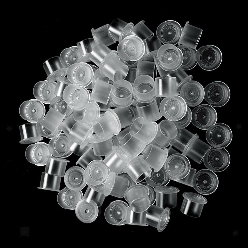 100pcs Disposable Plastic  Cup Microblading Ink Holder 13mm