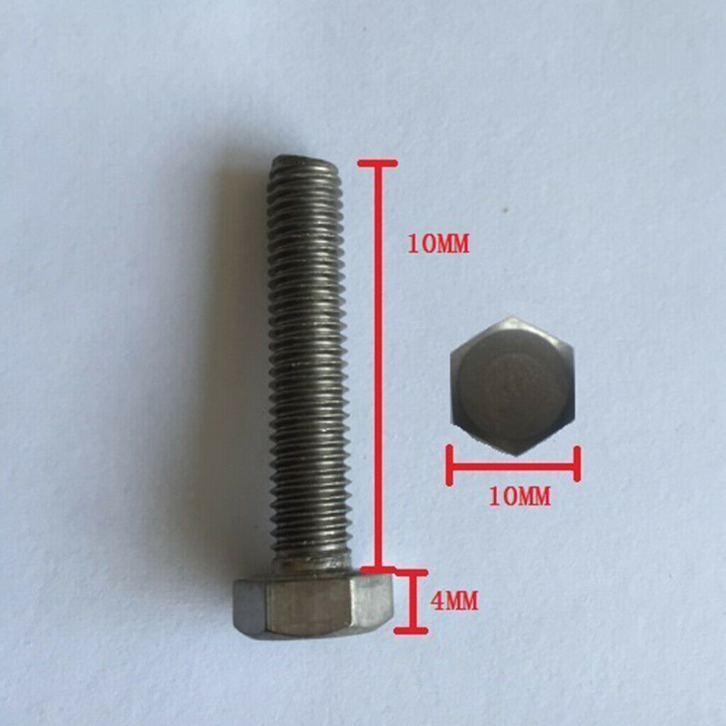 10Pieces CR1 Titanium Hexagon Head Screws Threaded Bolts M6x10