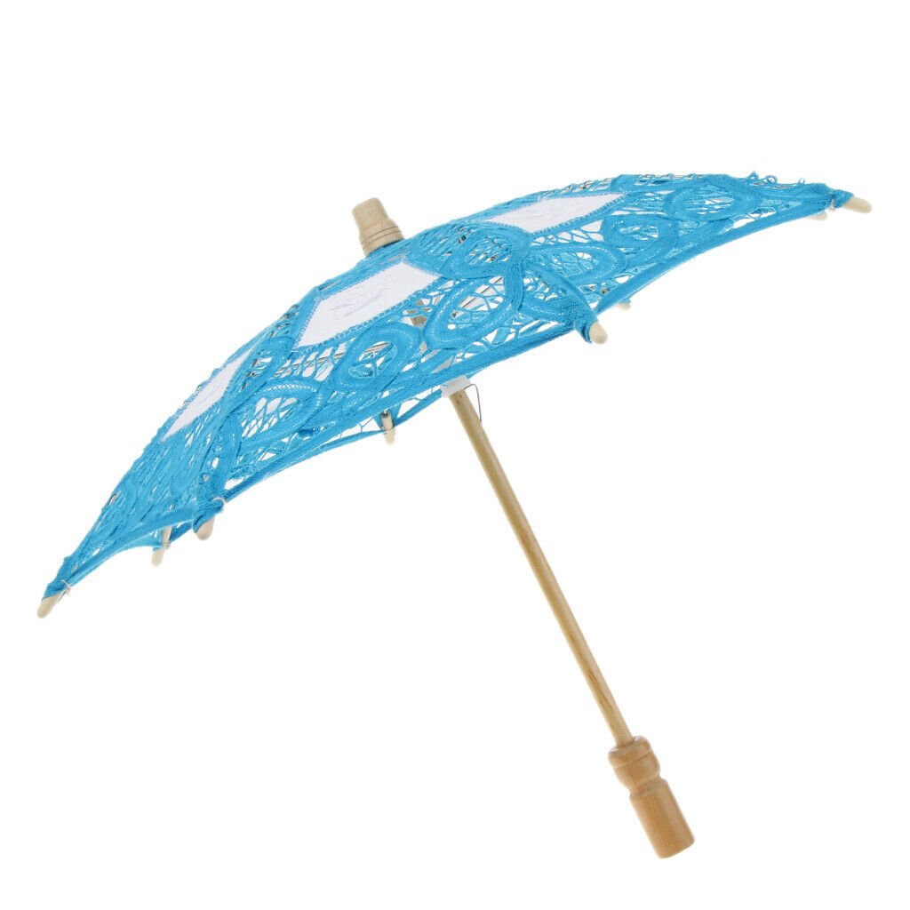 2pcs Lace Wedding Bridal Umbrella Embroidery Parasol Costume Accessories