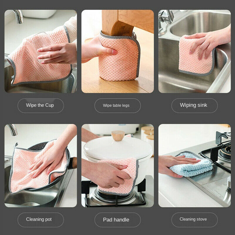 Kitchen daily dish towel dish cloth kitchen rag non-stick oil thickened c.l8