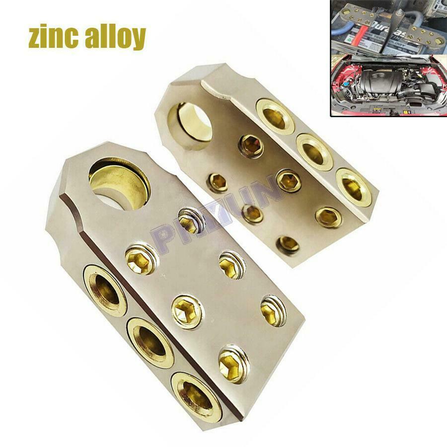 2 Car Truck Battery Terminal Clamp Post 1/0 2/0 AWG Gauge Positive Negative Port