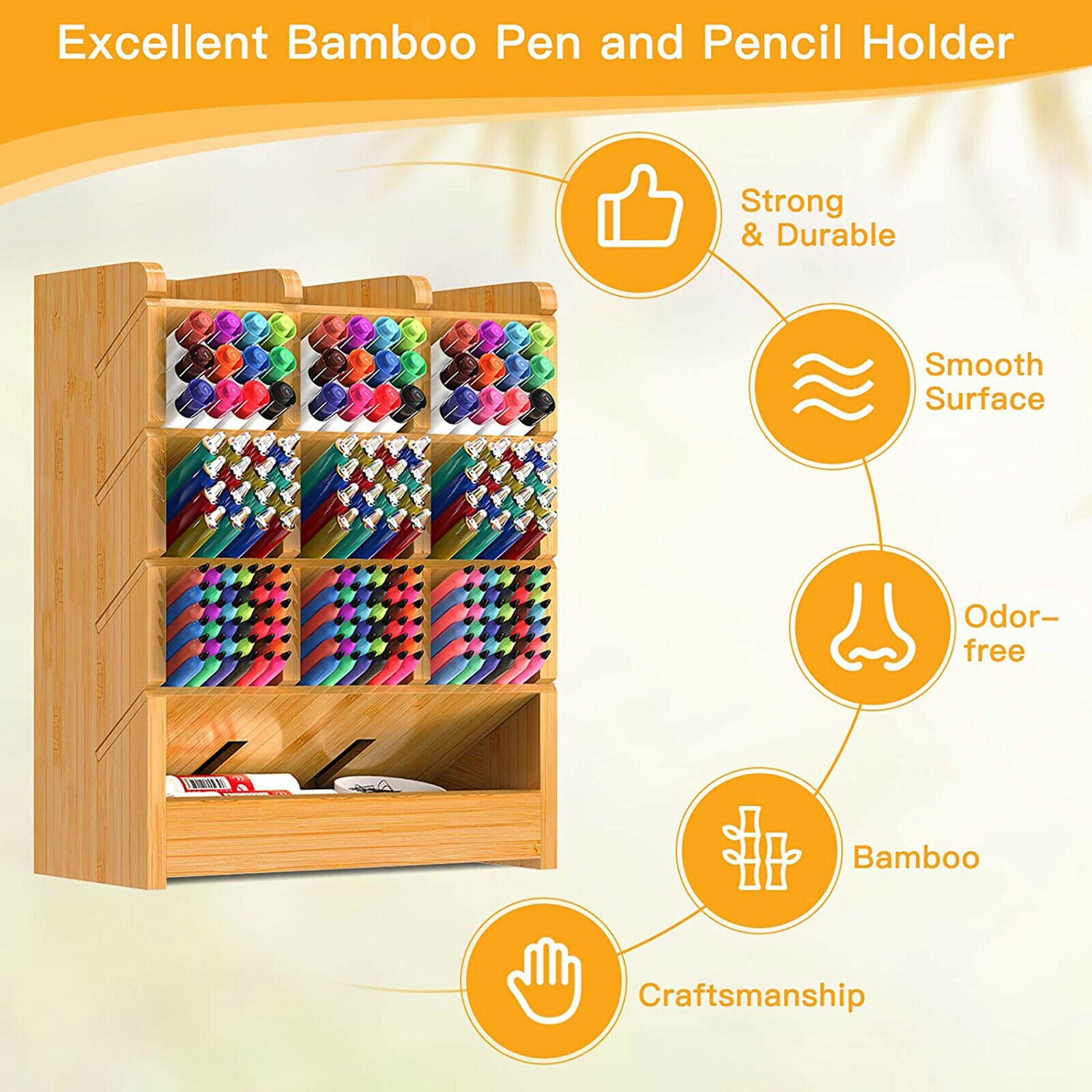 1pc Nordic Style Pen Organizer Pen Holder for Home Pencils Rulers Erasers