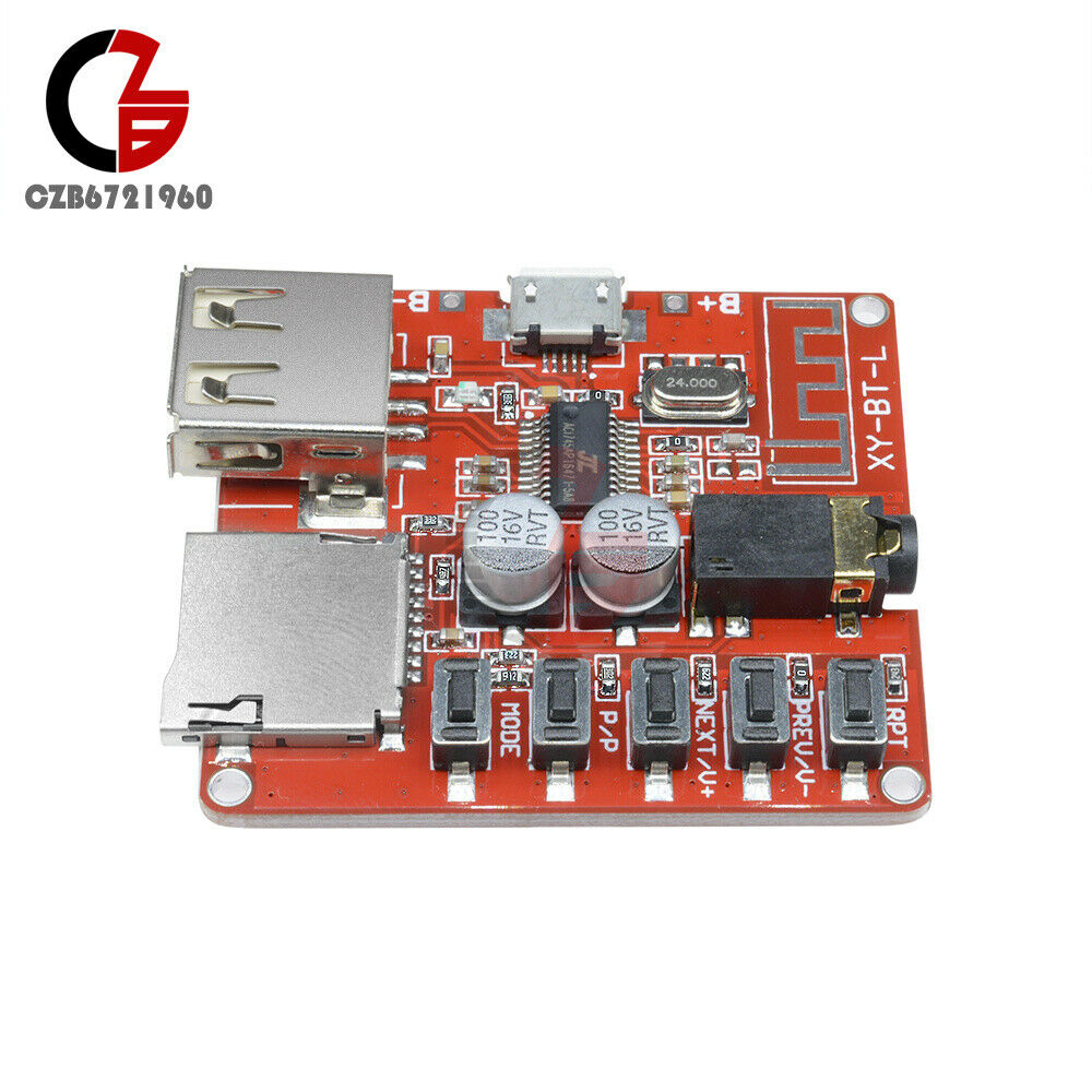 Bluetooth 4.1 Audio Decoder MP3 Player Board 3.7-5V Micro USB TF SD Card Module