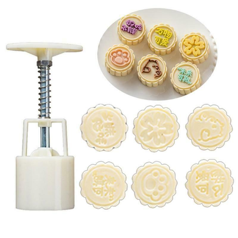Mid-Autumn Festival Plastic Mooncake Stamps50g Mooncake Mould Cutter DIY Baking