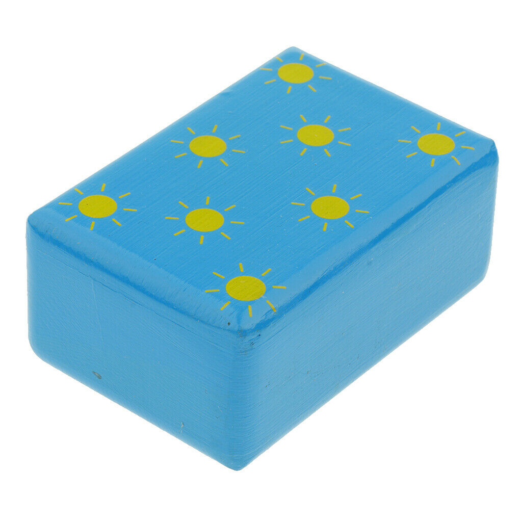 Wooden Cuboid Shaker Rattle for Baby Kids Early Developmental Toys Blue