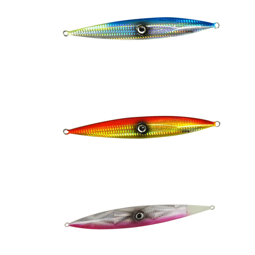250g Heavy Fishing Lures Metal Bait Casting Lures Deep Spoon Bass Jig Purple
