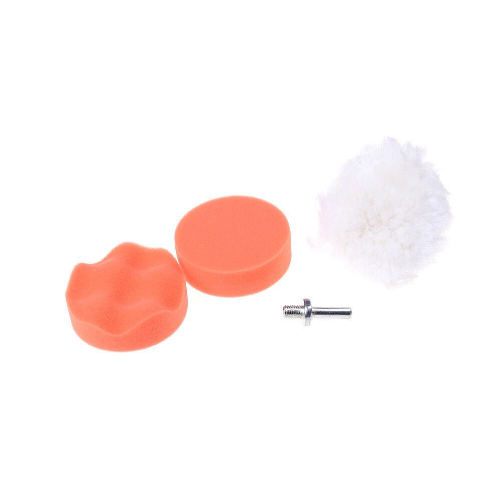 5Pcs 3" Buffing Pad Auto Car Polishing Wheel Kit Buffer + Drill Adapter S GtDFA