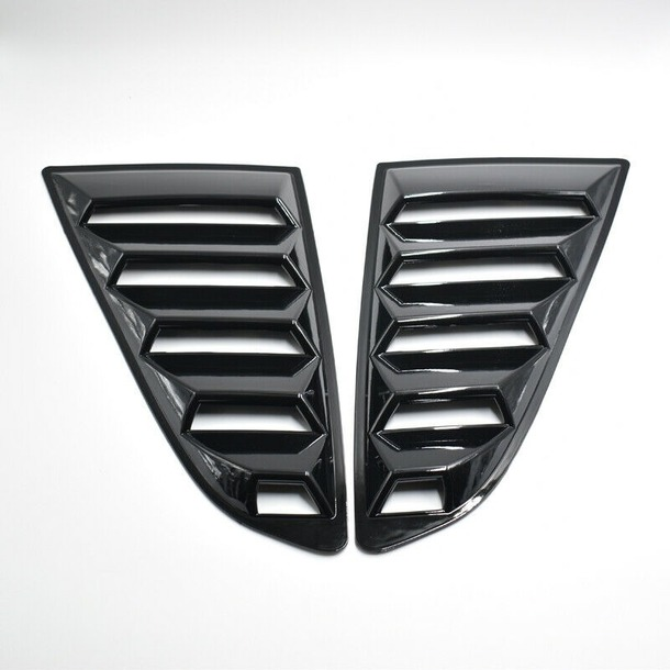 Pair Quarter Side Window Louvers Scoop Cover Vent For Ford Mustang Black 15-17