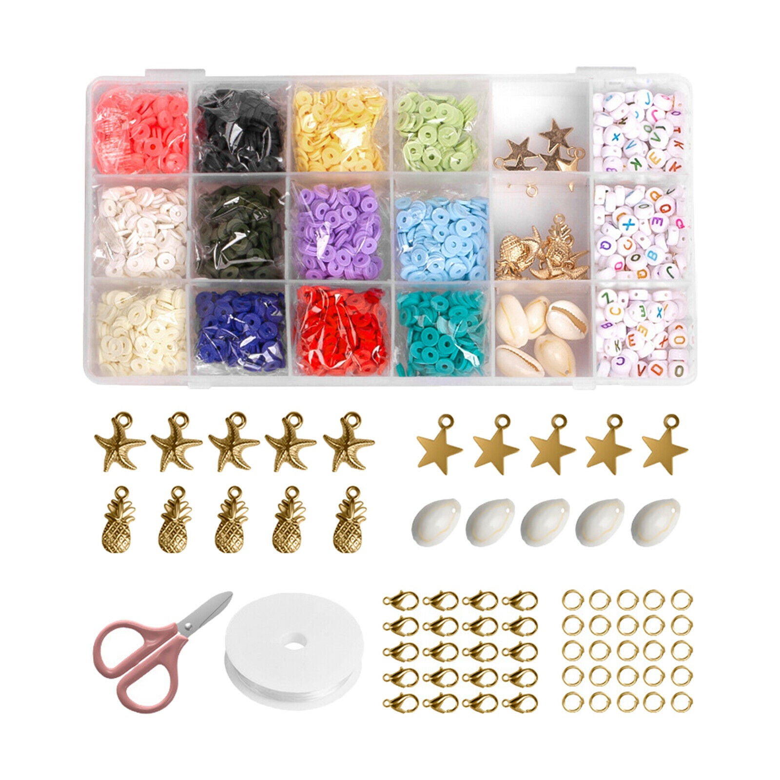 6mm Jewellery Making Kit Findings Handmade DIY Beading Crafting Flat Round