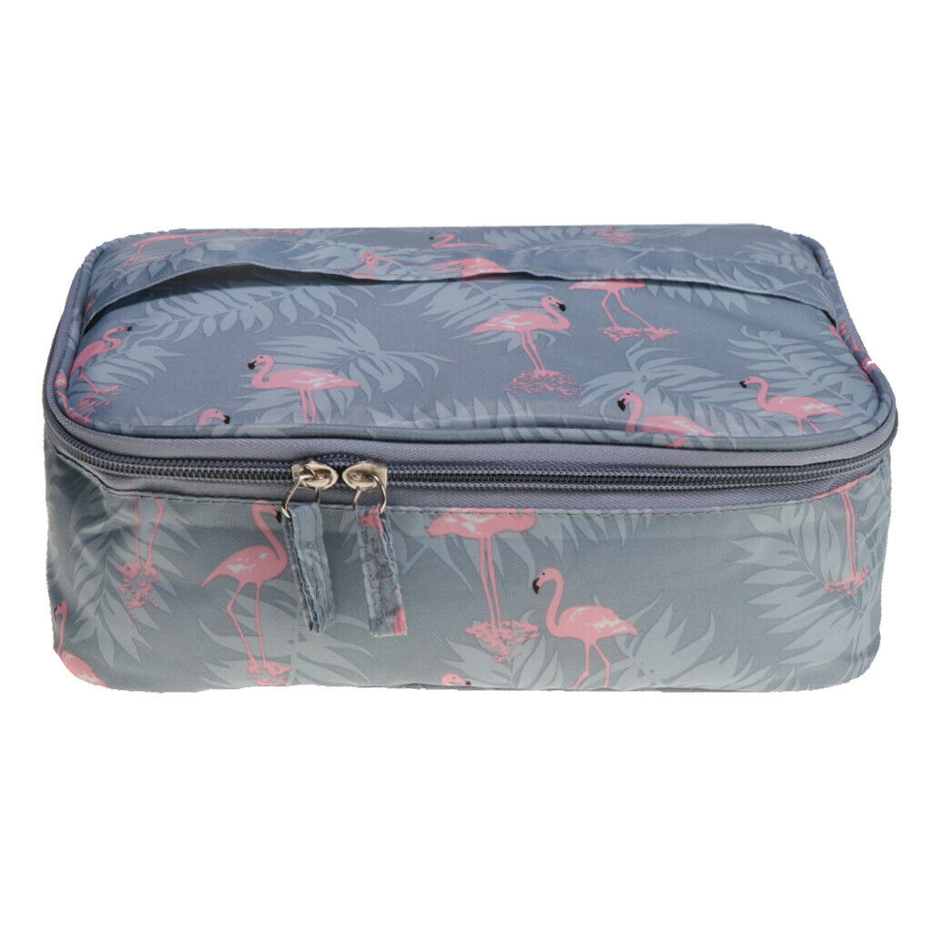 Toiletry Makeup Bag Wash Carry Organizer Zipper Compartment Bag Flamingos