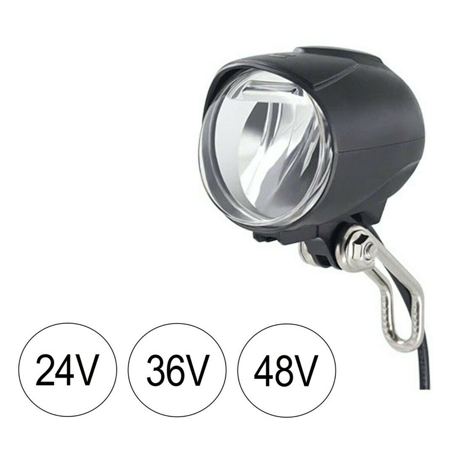 Electric Bicycle E-Bike Headlight 12V-80V LED Front Light with Horn 2 in 1
