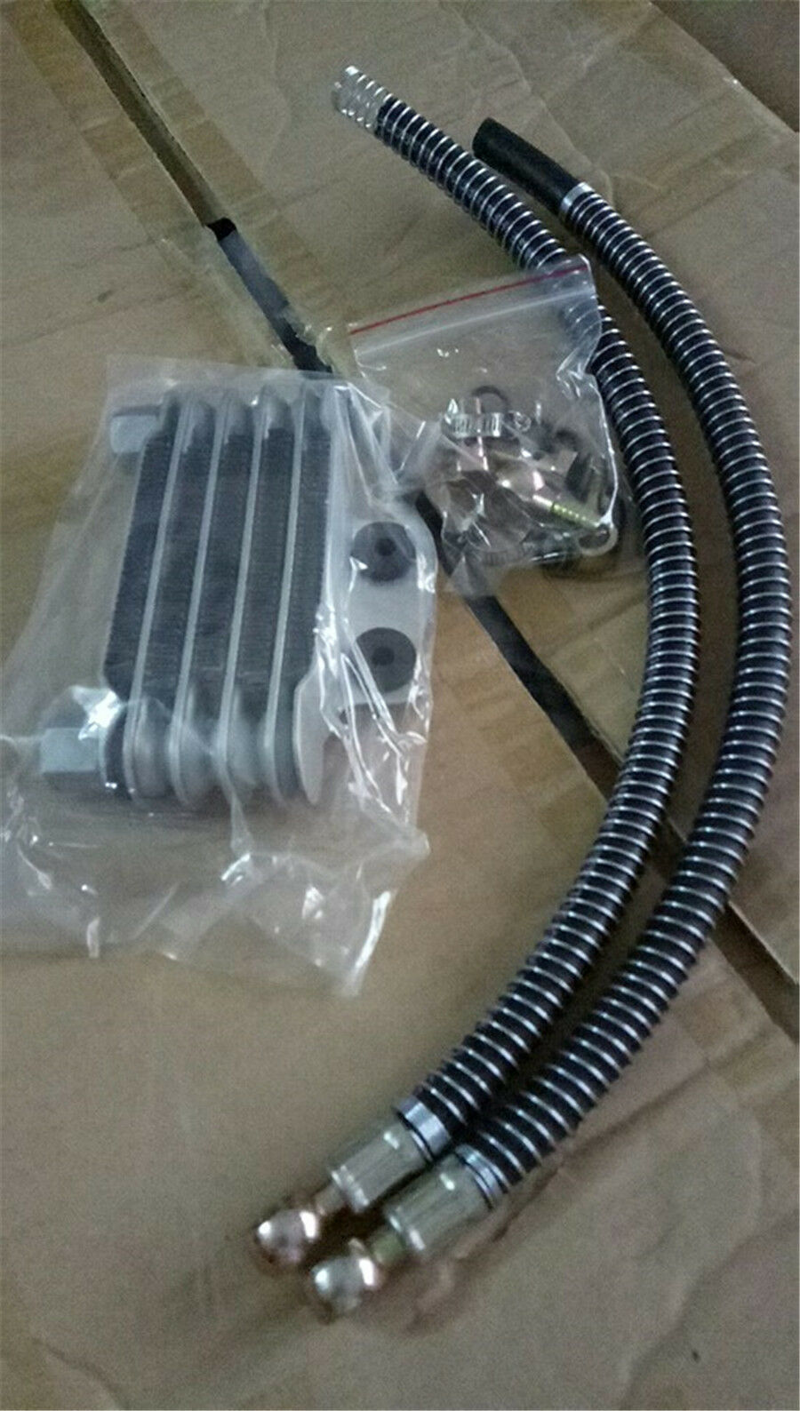 1Set Motorcycle Scooter Dirt Bike Metal Oil Cooler Radiator with Accessories Kit