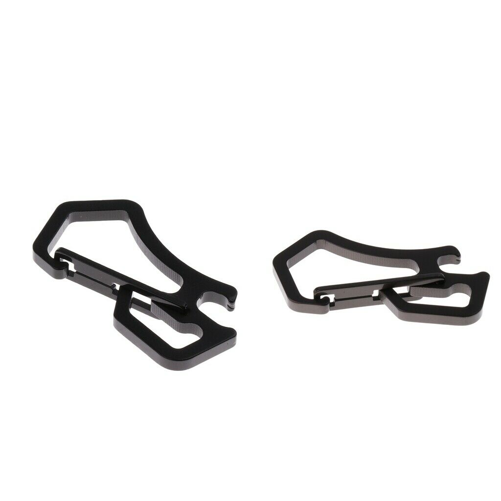 2pcs Stainless Steel Carabiner Key Chain Clip Camping Keyring Multi Functional