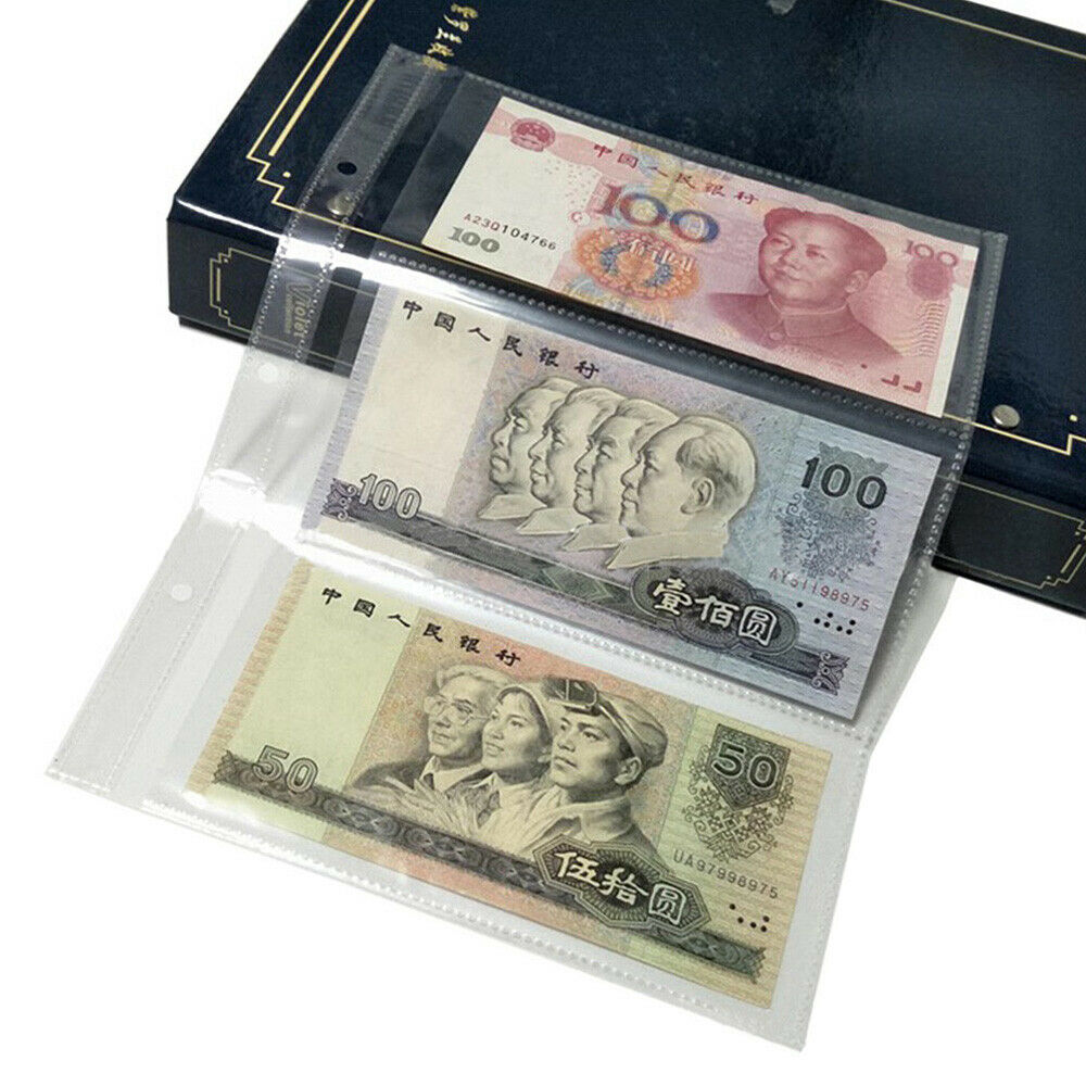10Pcs 3-Grid Commemorative Paper Money Album Banknotes Collection Storage Bags