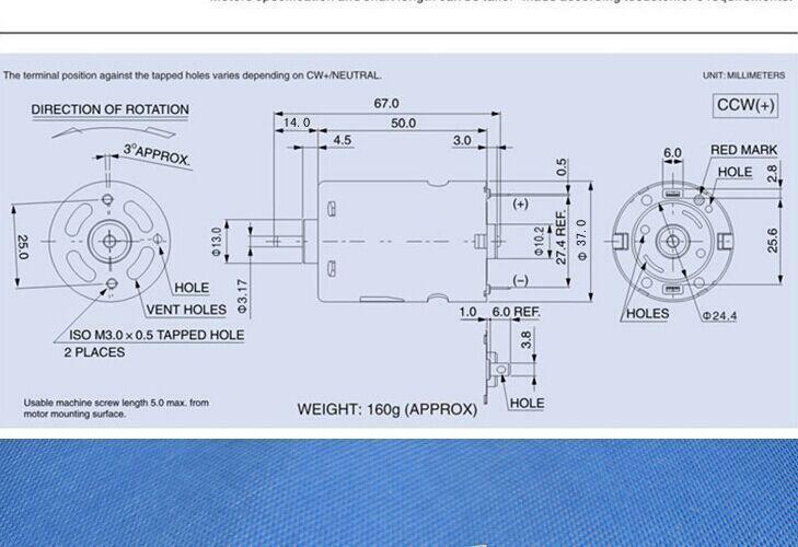 DC Motor High Torque Electric Machine Tool Spare Parts  12V 22000RPM