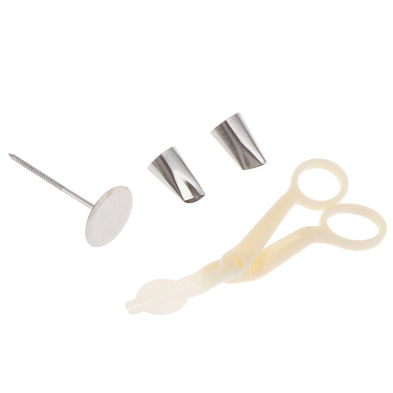 4pcs/set Fondant Cake Decorating Set Cake Flower Stand Nail Cake Piping No_DD