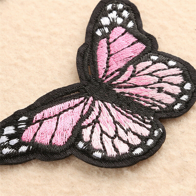5PCS Embroidery Butterfly Embroidered Sew On Patch Badge Fabric Applique D.l8