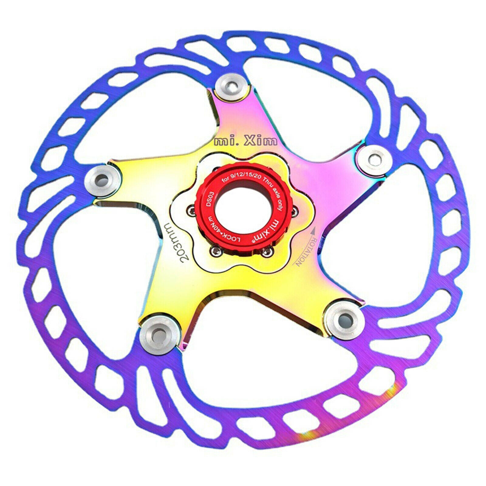 Bike Disc Brake Centerlock Disc to 6-Bolt Lockring Alloy Red