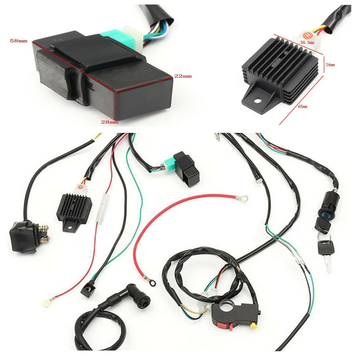 50cc-125cc CDI Wire Harness Stator Assembly Wiring Chinese ATV Electric Quad Kit