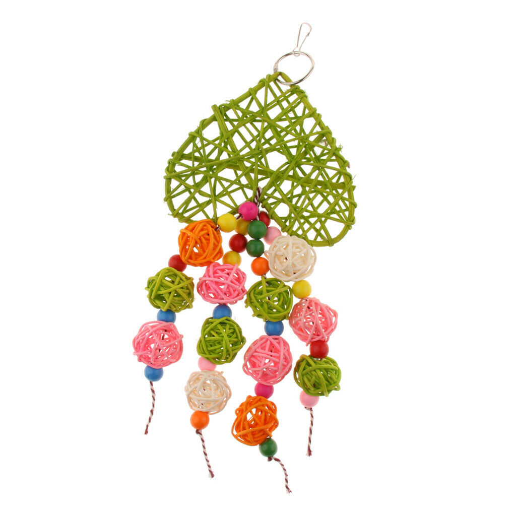 Natural Colorful Rattan Ball String Bird Chewing Knots Toys For Small Medium