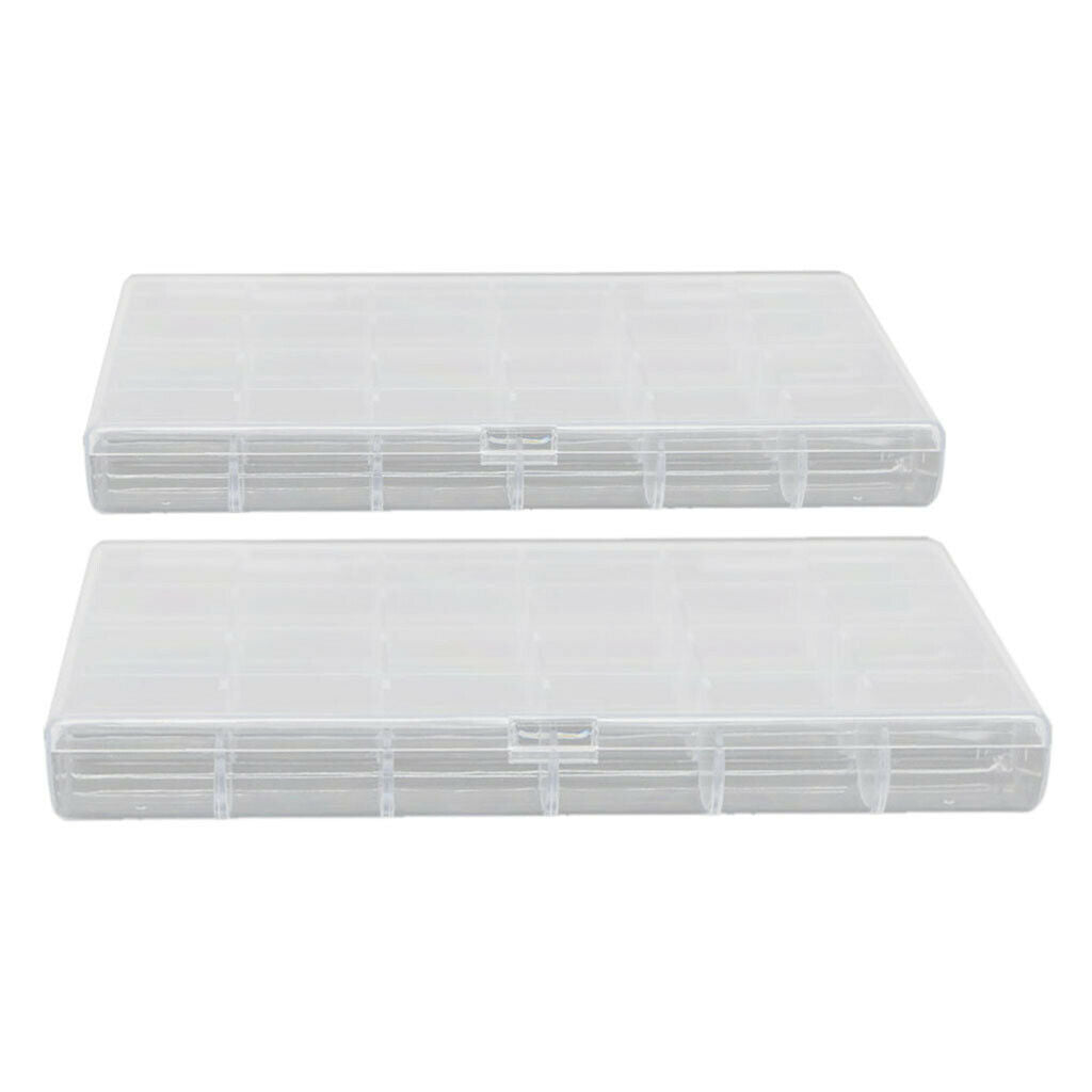 2 Pieces Empty Acrylic Case Holder Box for Earrings Nail Art Beads Glitters