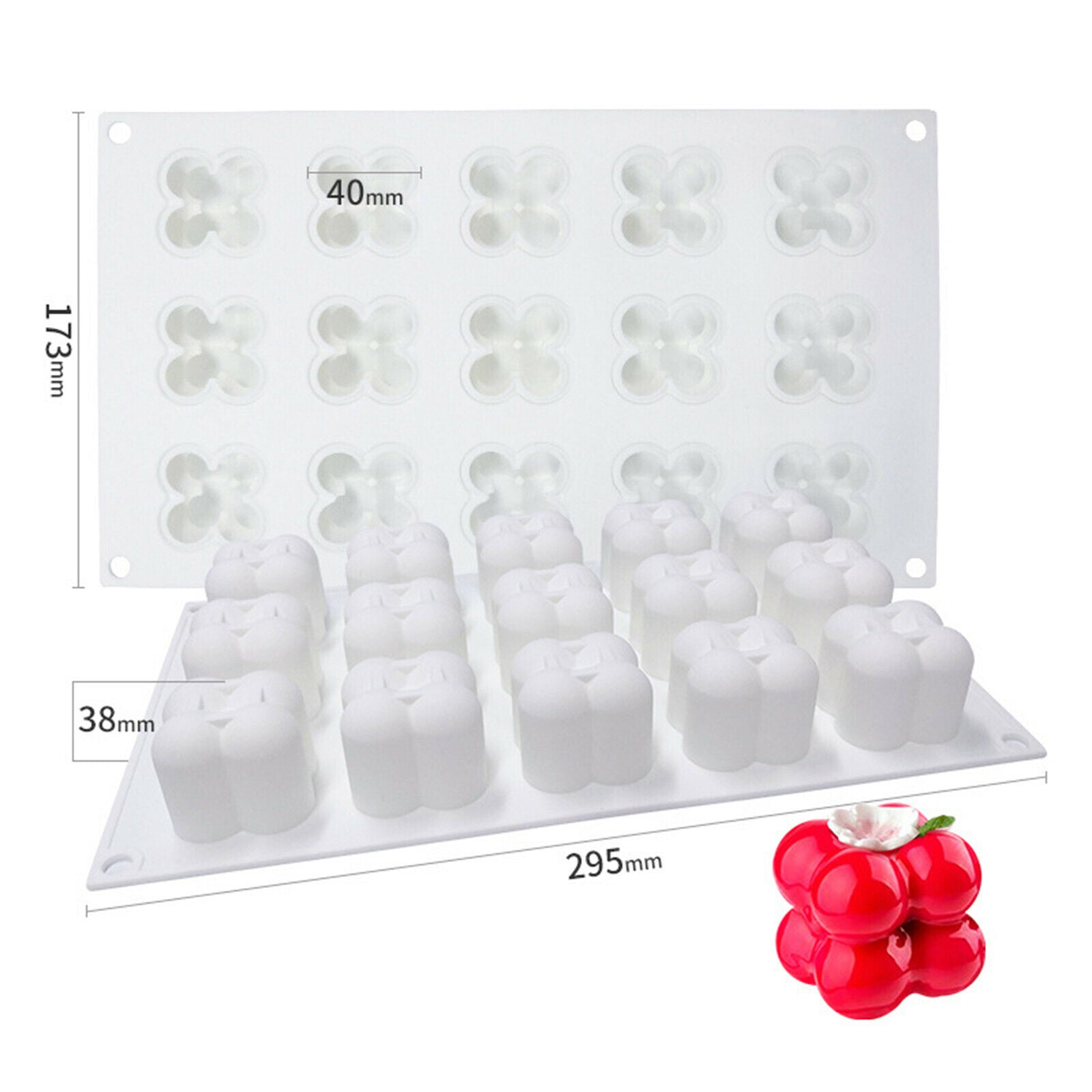 15-in-1 Cube Candle Mould Bubble Cube Design for Chocolate DIY Wax Plaster
