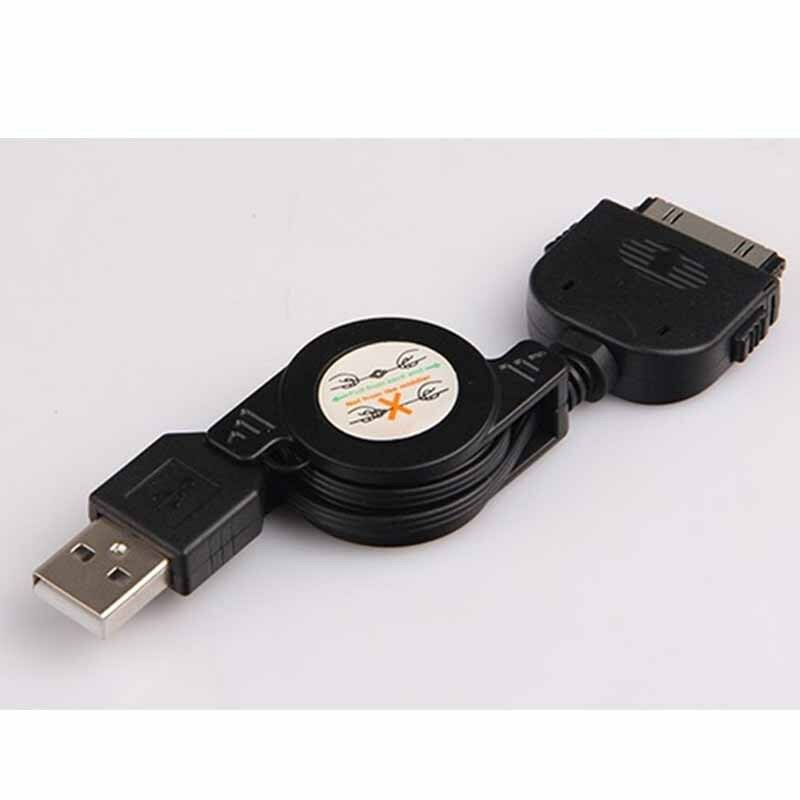 Retractable USB Data Sync&Charger Cable for iPod i Phone 4S 4 3GS Touch nano bl