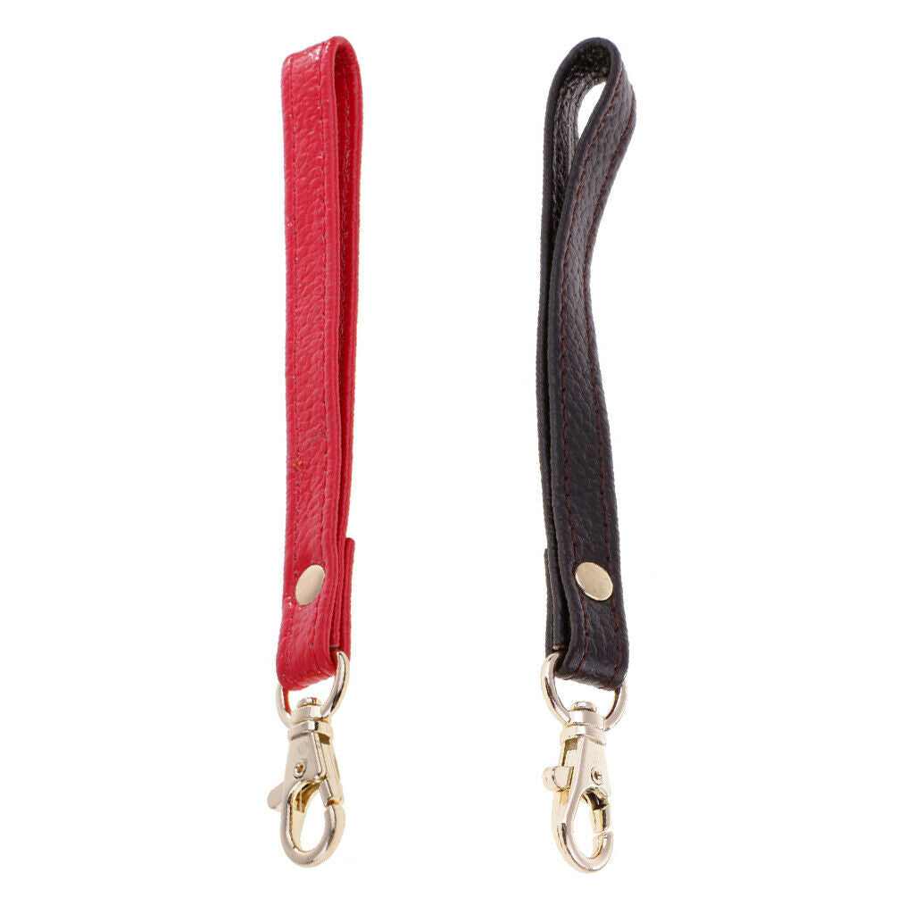 2 lot Short DIY Real Leather Wrist Bag Strap Handbag Wallet Handle Belt