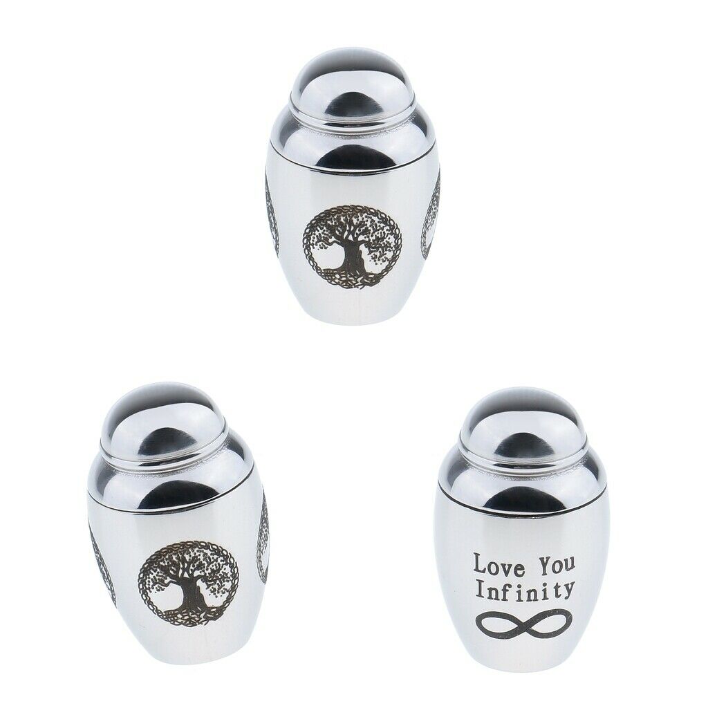 3 Pieces Stainless Steel Memorial Ashes Vial Urn Keepsake Container Jar Vial