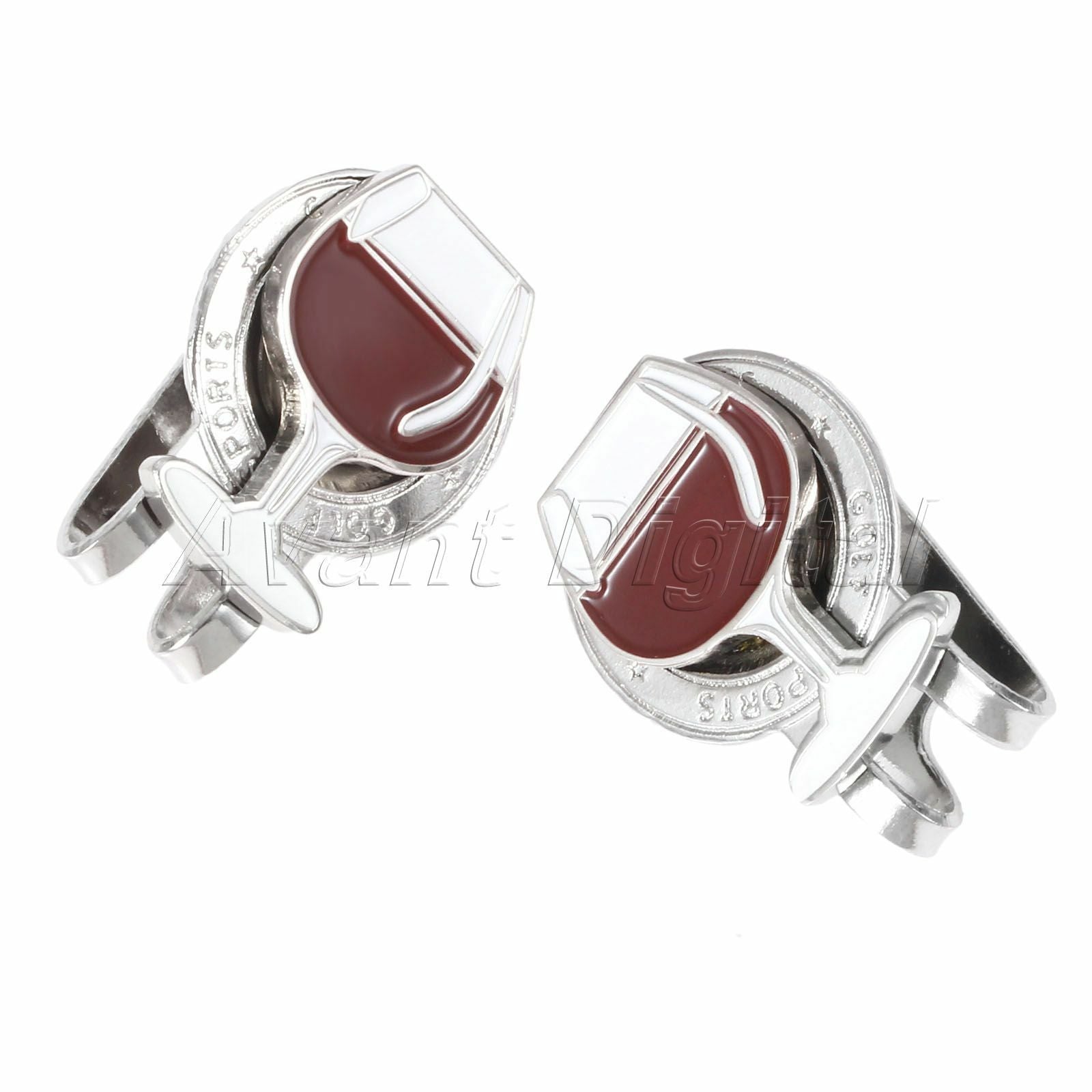Red Wine Cup Pattern Magnetic Golf Ball Marker And Hat Clip Golf Clip Marker New