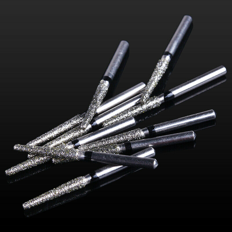 100X Dental High Speed Super Coarse Diamond Burs Cone Taper Flat Head TF-13S